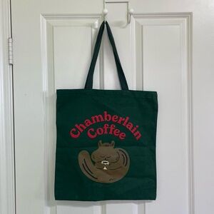 CHAMBERLAIN COFFEE green squirrel tote bag